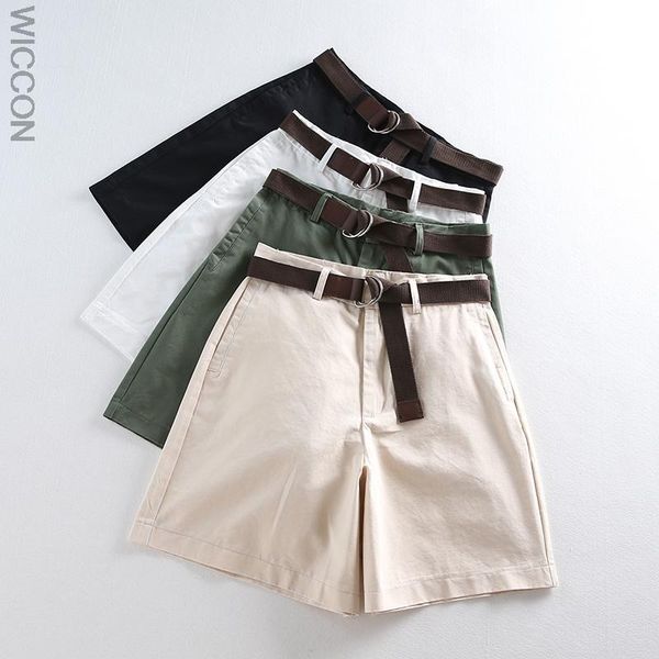 

women's shorts all-match 4 solid color sashes casual women a-line high waist slim short femme chic s-xxl ladies bottom, White;black