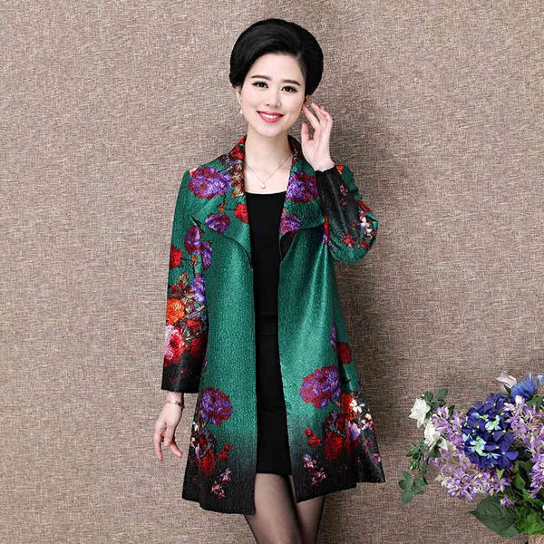 

women's jackets spring autumn vintage floral printed women open stitch long sleeve thin coat casual plus size 4xl cardigan ou nlzb, Black;brown