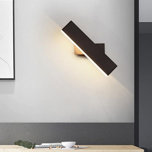 

wall lamp indoor led lights with switch fashion 7w white black fixture corridor aisle beside lighting art sconce