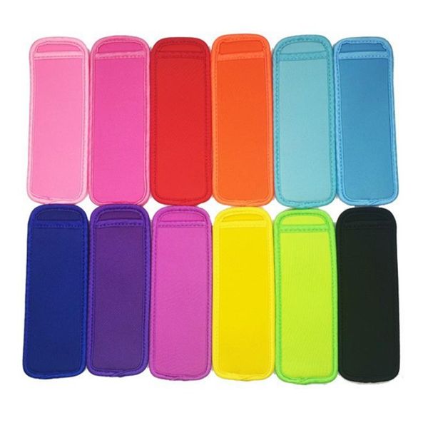 

16 colors antiing popsicles bags tools er icy pole popsicle holders reusable neoprene insulation ice sleeves bag