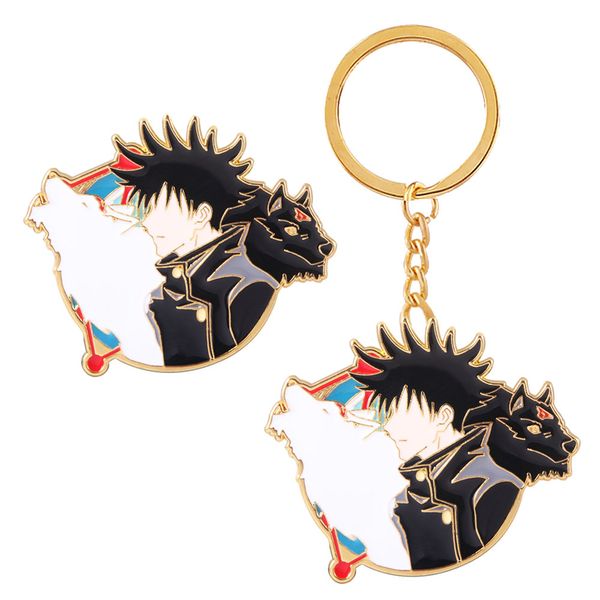 

Anime Jujutsu Kaisen Fushiguro Megumi Cartoon Alloy Enamel Keychain Keyring Key Chain Lapel Badge Brooch Pin Accessories Jewelry