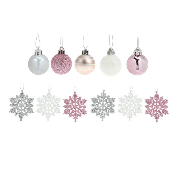 

christmas decorations 24pcs silver snowflake shaped set pendant random color