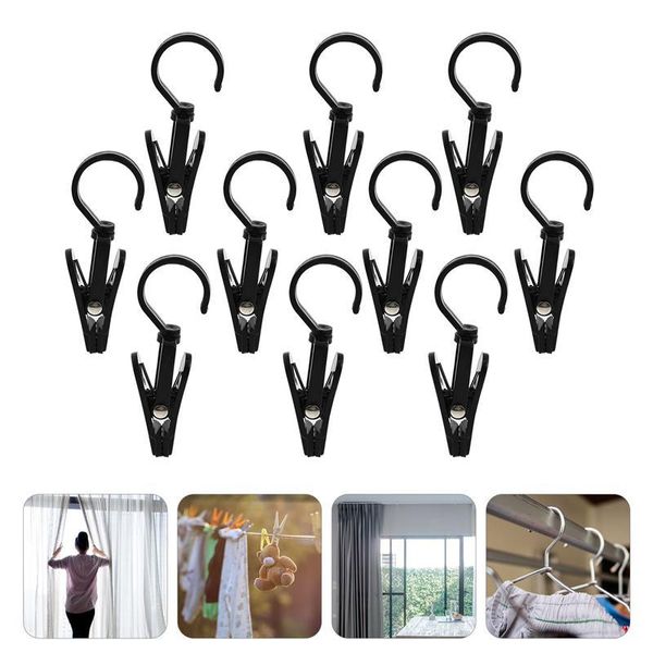 

hooks & rails 10pcs 360 degree rotatable plastic curtain clips coat