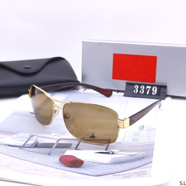 

3 colors aviator sunglasses men and women fashion classic luxurys designers square driving polarized glasses with box 3379, White;black