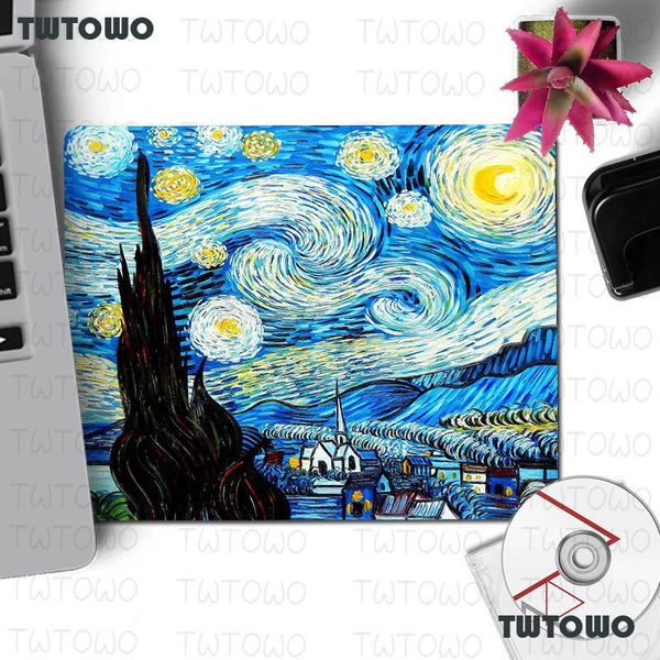 

mouse pads & wrist rests starry sky wave van gogh office mice rubber pad anime mousepad for friend gift desk 29x25cm