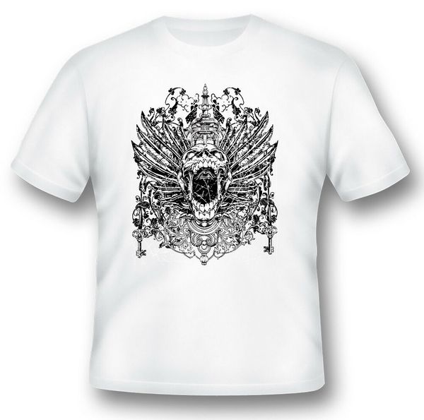 

winged skull white or black tee, White;black