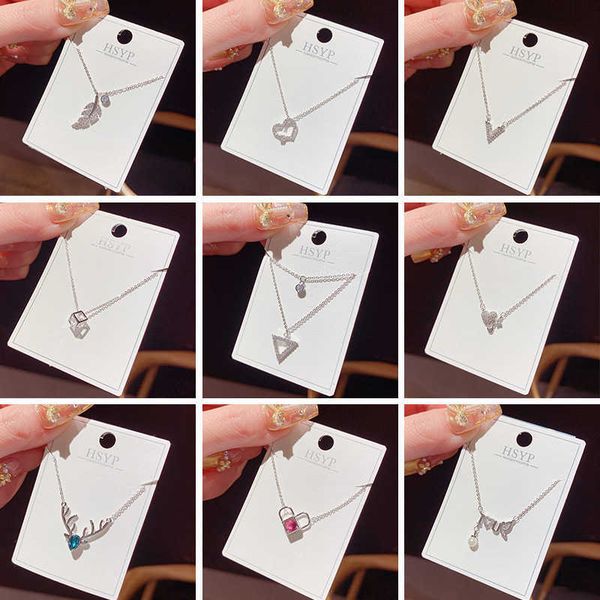 

2021 fashion korean style simple and exquisite necklace women's net red versatile clavicle chain jewelry, Silver