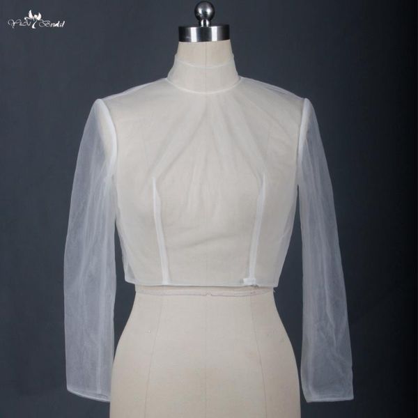 

wraps & jackets rsj10 clear button bridal tulle bolero jacket, White