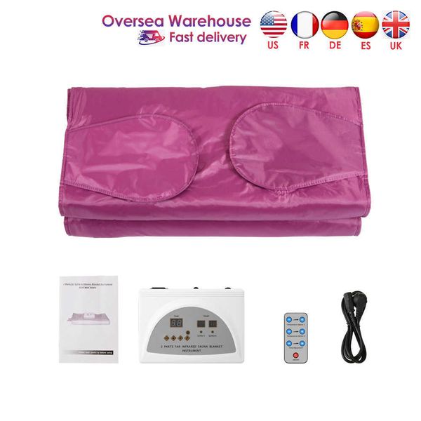 

upgraded heating sauna blanket body shaper weight loss heating blanket romote control fitness 50pcs bath bag 210831