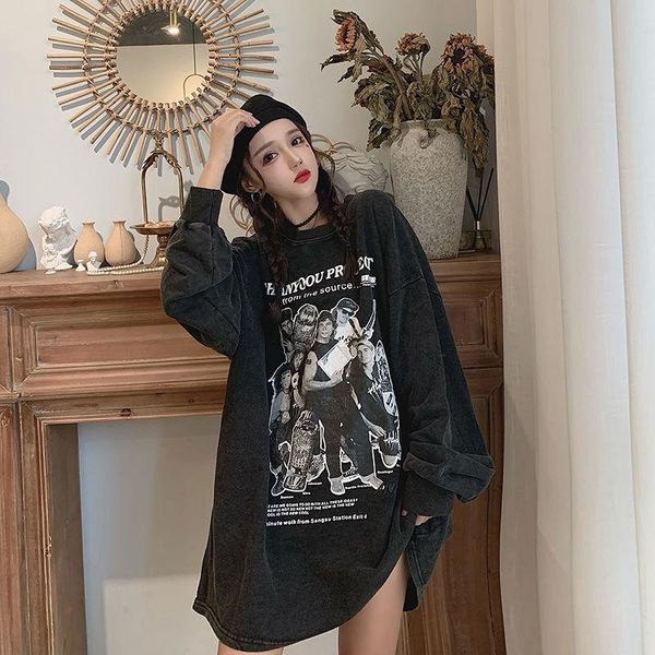 

women's t-shirt houzhou harajuku vintage gray women t shirt y2k grunge aesthetic long sleeve tee streetwear female sweatshirt e girl ov, White