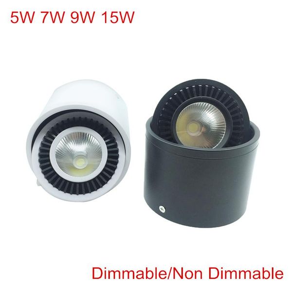 

downlights cob led 15w 9w 7w 5w surface mounted ceiling lamps spot light 360 degree rotation ac85-265v