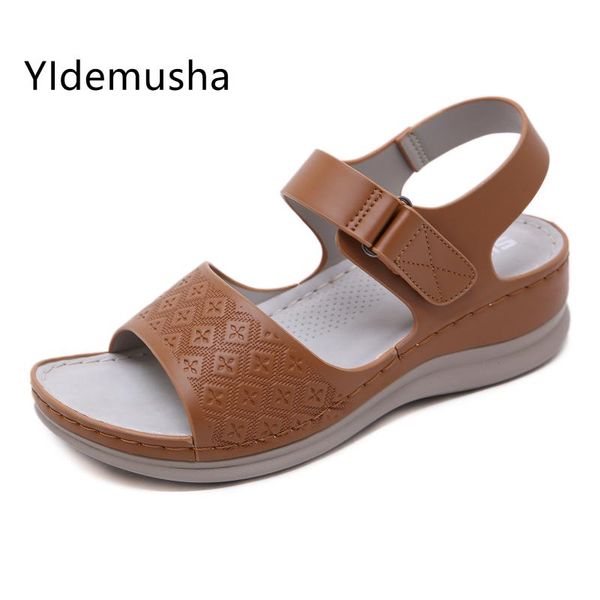 

summer women's comfortable breathable hollow sandals fashion printing large size 36-42 beige slippers, Black