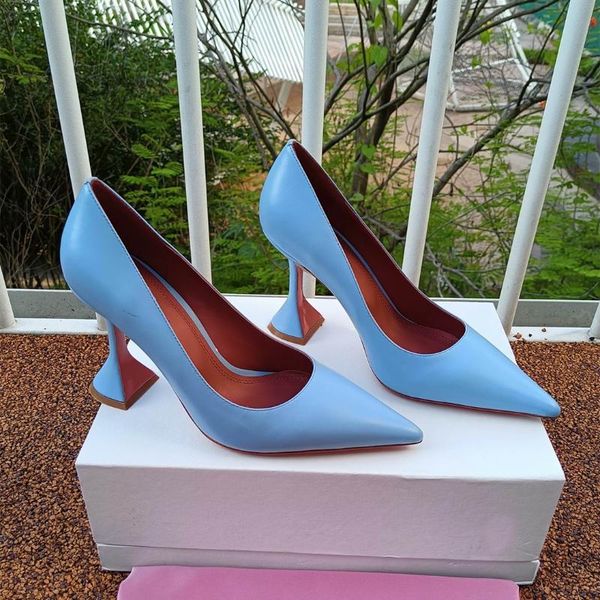 

dress shoes 9.5cm heel leather high heels classic fashion, Black