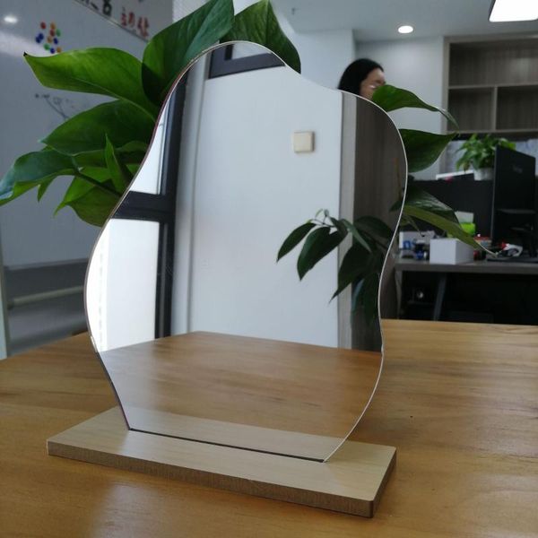 

mirrors korean style makeup mirror irregular acrylic decorative deskdressing wooden base cosmetic beauty tools drop