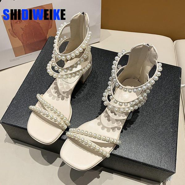 

fashion string bead design summer ankle strap sandals for women clip toe ladies low heel party dance shoes ac940, Black