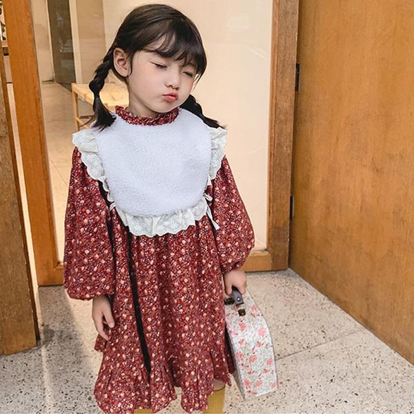 

girl's dresses girls' 2021 autumn children's fashion little princess dress girls european and american style resume work, Red;yellow