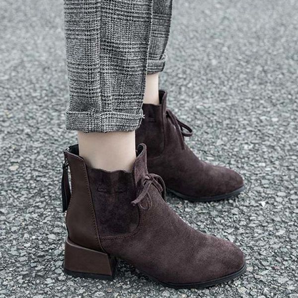 

boots winter thick warmer 4.5cm heel martin size 34-42 women short autumn plus velvet flat shoes female vney, Black