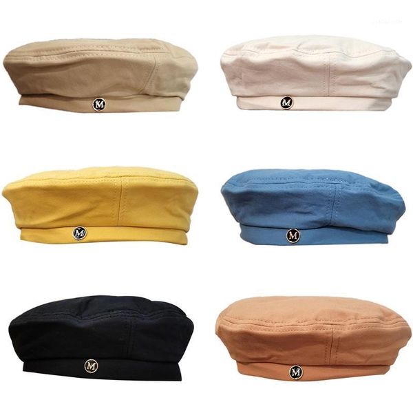 

berets beret women's thin octagonal retro painter hat trendy simple accessories, Blue;gray
