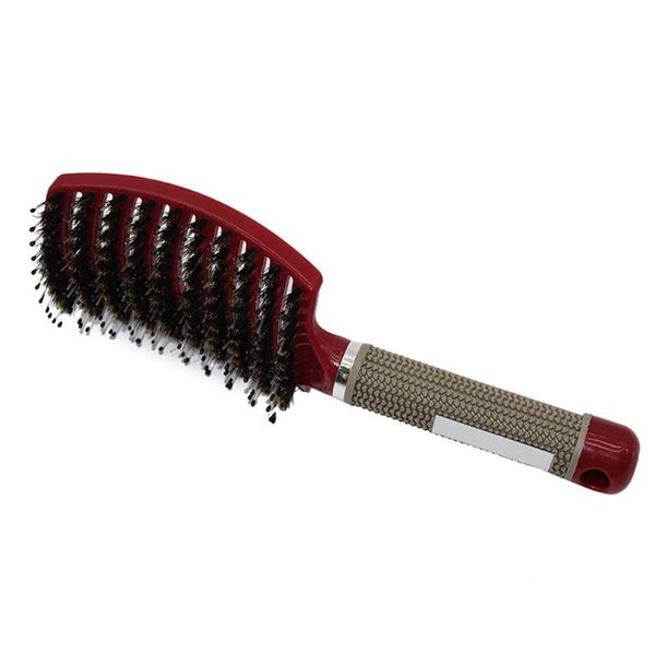 

electric hair brushes hairdressing comb curved boar bristles smooth curling styling straight massage