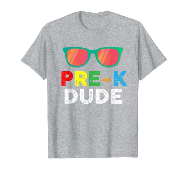 

first day of preschool gift back to school tee pre-k dude t-shirt, White;black