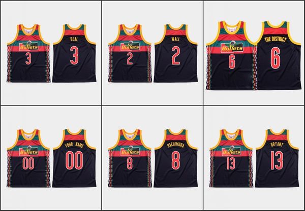 

washingtonwizardsmen the district thomas bryant rui hachimura john wall bradley beal custom wale x limited edition jersey, Black