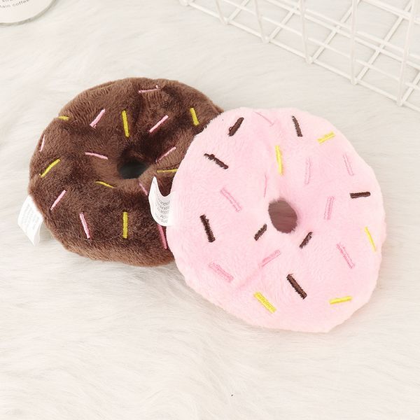 

plush voice dog doughnut pet cat strong bite relief teeth cleaning toy