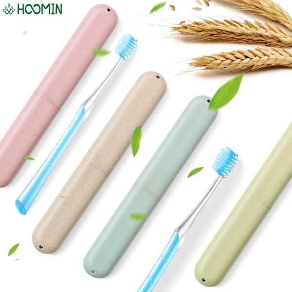 

1pc dustproof wheat straw portable travel toothbrush box health tooth brushes protector tube cover case bath accessory set