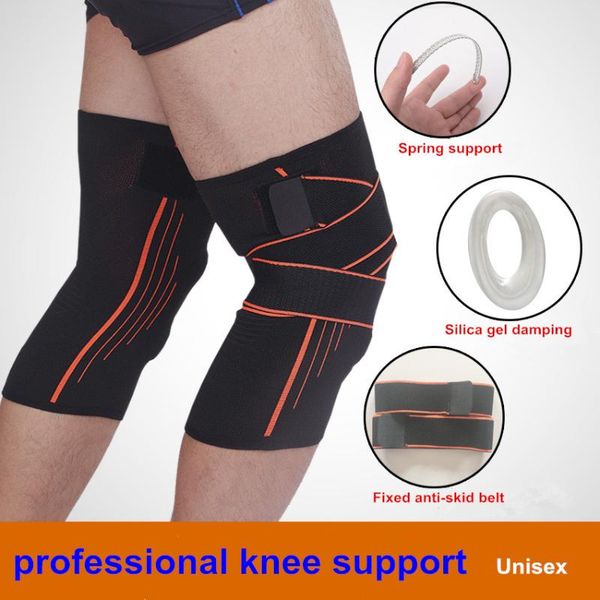 

elbow & knee pads 2 piece kneecap thickening damping design basketball cycling support 3d weaving pressurization breathable kneepad for adul, Black;gray
