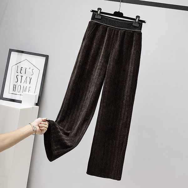

women's pants & capris 2021 autumn winter vintage streetwear plus size clothes pleuche joggers baggies wide leg bottoms for women, Black;white