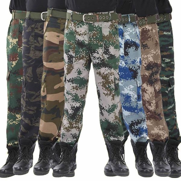 

men camouflage military pants cotton male jogger autumn pencil harem loose comfortable cargo trousers camo 5xl men's, Black