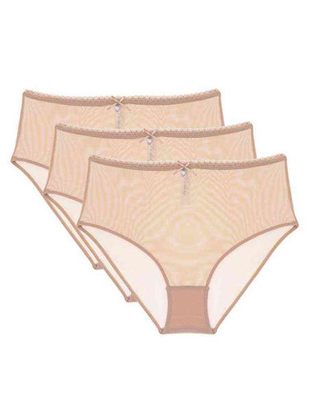 

seamless transparent high-waist women's panties solid color thin high-waist female panties 3-piece set cyhwr 211109, Black;pink
