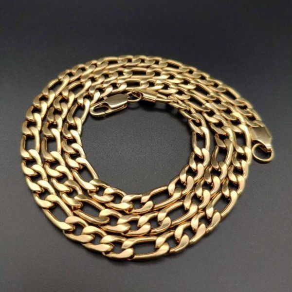

chains 6mm hollow necklace figaro chain personality stainless steel necklaces for women men jewelry, Silver
