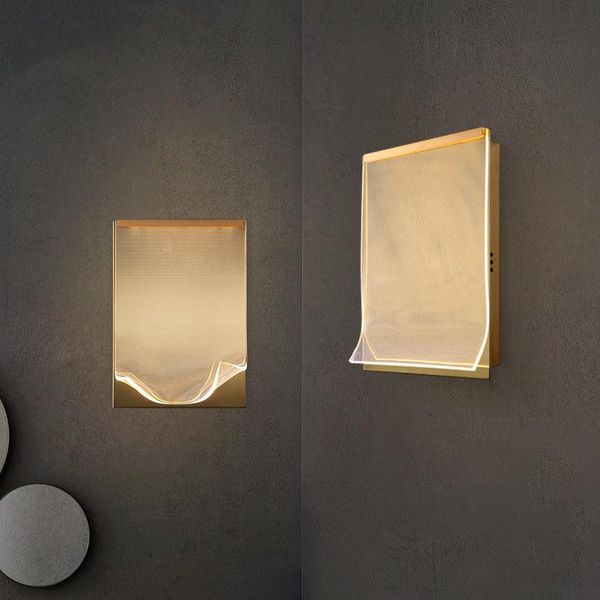 

wall lamp nordic decor acrylic led modern design lamps for home golden sconce bedroom bedside kitchen light