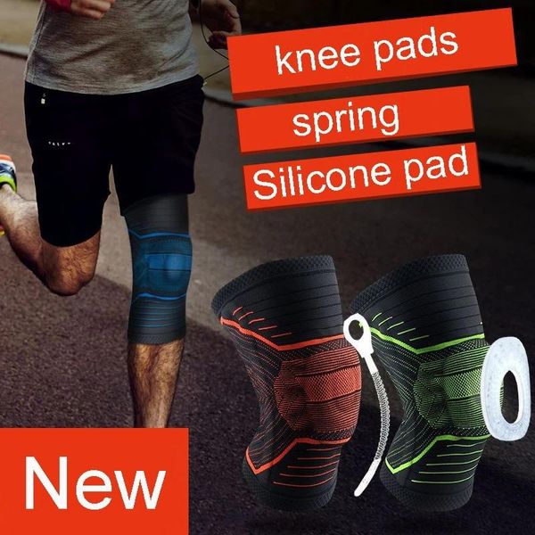 

elbow & knee pads sports winter anti-collision support compression warm leg guards knitted basketball running riding protective gear, Black;gray