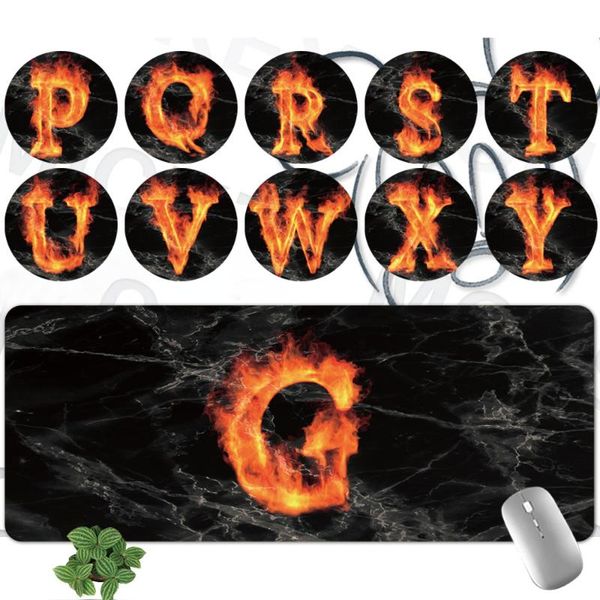 

mouse pads & wrist rests pad leather waterproof office lapcomputer mousepad letter series easy to clean gaming desk keyboard mat