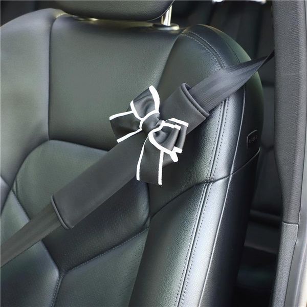 

safety belts & accessories car seat cover shoulder sheath ice silk cute bow creative design sunmmer fashion female automobile interior decor