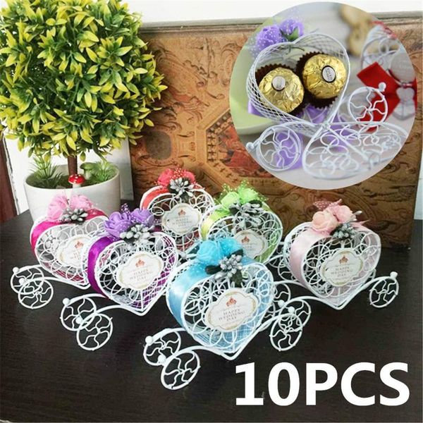 

gift wrap 10 pieces of romantic heart carriage candy box weeding decoration design hollow chocolate party favor