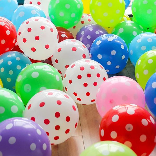 

pcs 12 inch polka dot latex balloons baby birthday wedding decoration supplies party multicolor