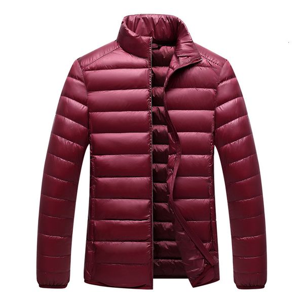 

men's down & parkas jacket winter casual coat ultra thin slim quilted jackets korean style warm parka solid outwear stand collar puffer, Black