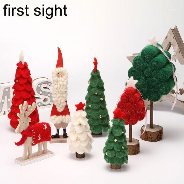 

christmas decorations cute tree santa decoration ornament year gift family handmade felt toy decoration1