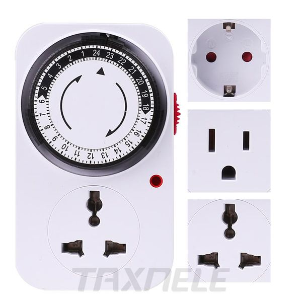 Timer 24 ore Mini timer meccanico programmabile Interruttore conto alla rovescia intelligente Presa 230V 16A Universale EU/US