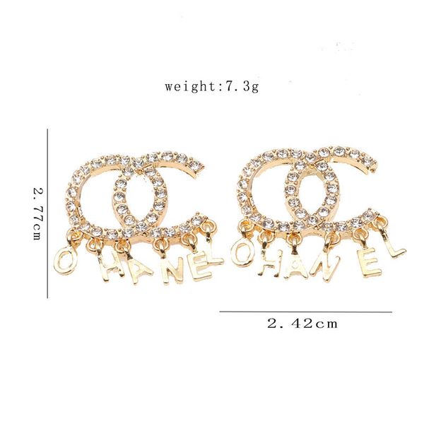 

20style 18k gold plated dangle designers double letters stud earrings luxury brand women rhinestone pearl tassels earring for wedding party, Silver