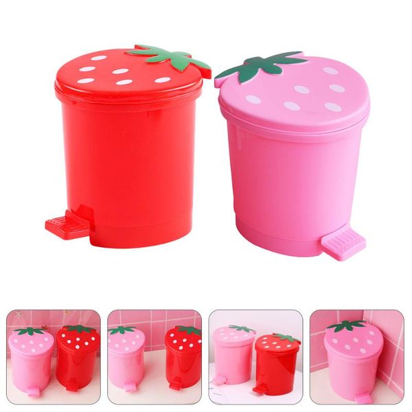 

waste bins 2pcs cartoon mini desktrash small garbage rubbish holder