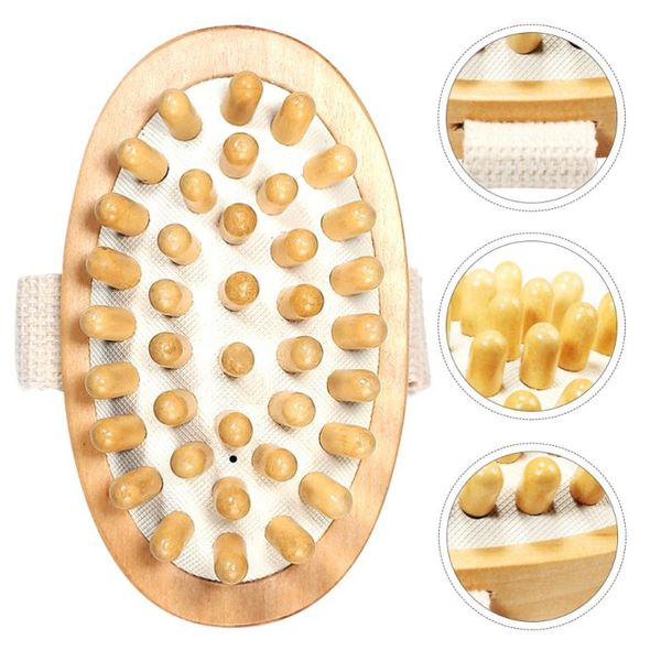 

wooden brush head handle body bath (wood color) hair brushes, Silver