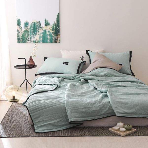 

comforters & sets arrival summer thin plaid quilts grid comforter air-conditioning coverlet sofa blankets throw bedspread