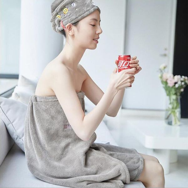 

towel great water absorption shower spa coral fleece microfiber bath skirt