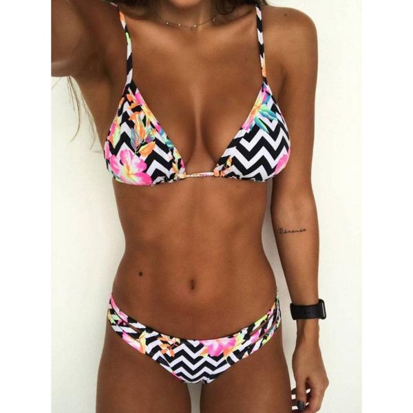 

women's swimwear 2021 female biquini printed swimsuit for girl floral two piece ruffle bathing suit bandage bikini women, White;black