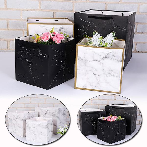 

decorative marble pattern paper gift bags packing flowers boxes wrapping gifts for festival christmas decoration wrap