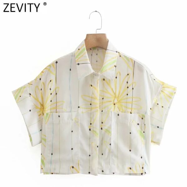

zevity women sweet flower print casual loose short smock blouse femme batwing sleeve kimono shirt roupa chic summer ls9096 210419, White