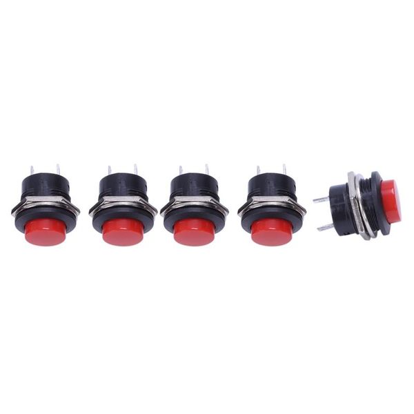 

smart home control 5 x momentary spst no red round cap push button switch ac 6a/125v 3a/250v